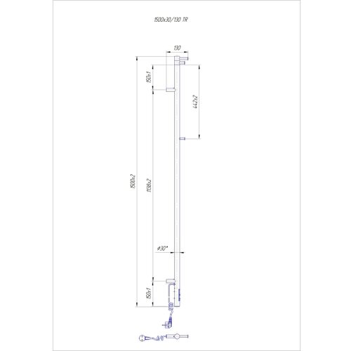  Kupatilski radijator RAY 35W/230V 150x30 cm IP44 nerđajući čelik/crna Slike