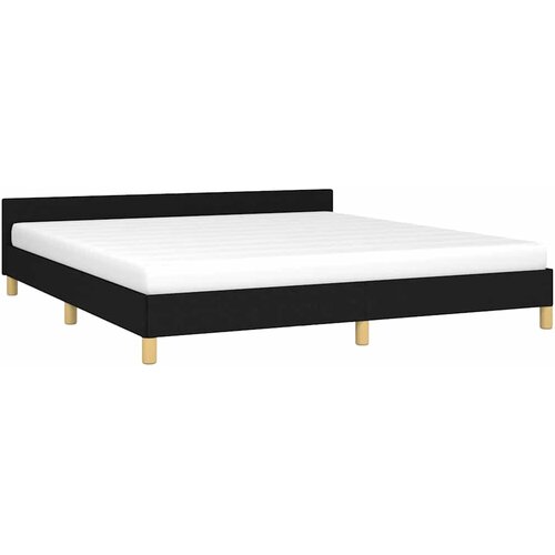  Okvir za krevet bez madraca crni 160x200 cm od tkanine Slike