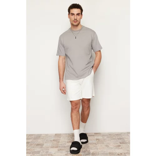 Trendyol Men's Gray Relaxed Basic 100% Cotton T-Shirt