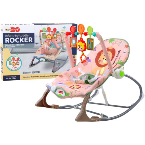  Stolica za ljuljanje za bebe s efektom vibracije i melodijama Lion - roza Cijene