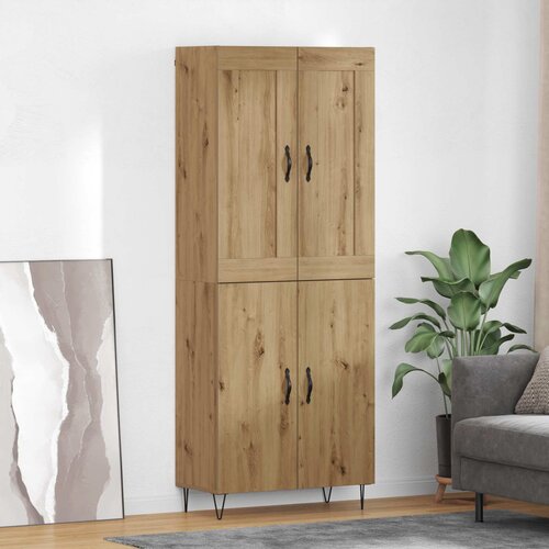 vidaXL Visok predalnik Umetni hrast 69,5 x 34 x 180 cm Konstruiran les Cene