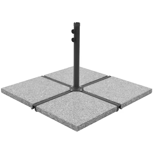 vidaXL utežne plošče za senčnik 4 kosi siv granit kvadratne 100 kg