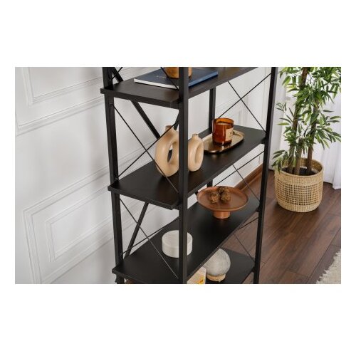 Hanah home polica za knjige elysian wood black black Slike