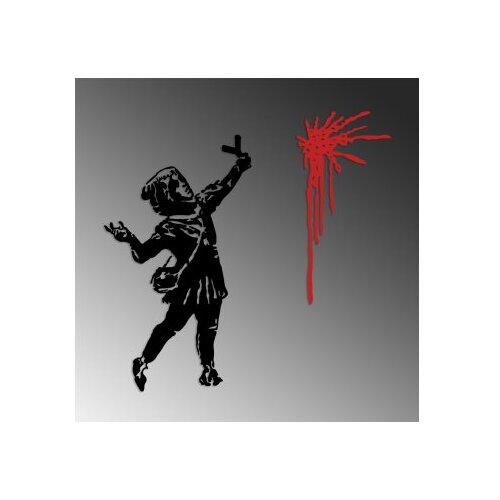 Opviq zidna dekoracija Banksy Metal 09, 48x83 cm &amp;amp; 30x62 cm, 1.5 mm, Crna Slike