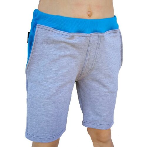 Kukadloo Boys' shorts - gray melange-dark turquoise Slike