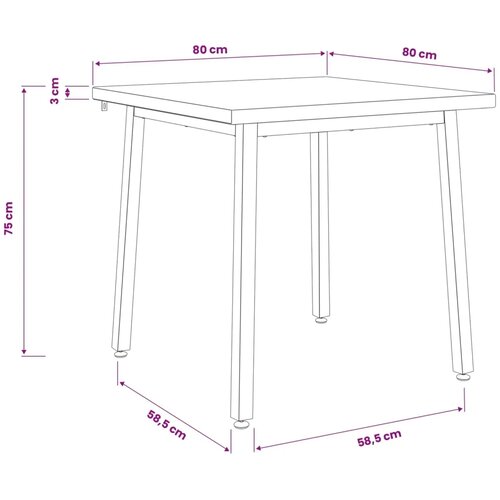  80 x 80 x 75 cm Čvrsto drvo akacije Prirodna i bijela - Prirodna i bijela 80 x 80 x 75 cm Četvrtasto Slike