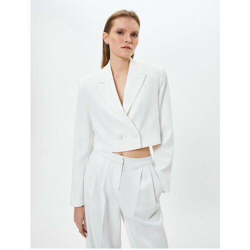 Koton Crop Blazer Jacket Buttoned Double Breasted Cene