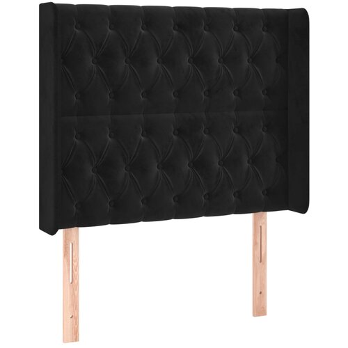 Maison Chic vzglavna omarica - nočna omarica - posteljna omarica z u&amp;scaron;esi črno 103x16x118/128 cm žamet, (21712247) Slike