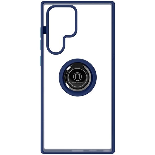 AVIZAR samsung galaxy S22 ultra finger ring etui - matirano hrbti&scaron;ce proti prstnim odtisom, združljivo z magnetnim stojalom - modra, (20717479) Cene