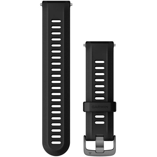 Garmin remen za satove Forerunner, 22 mm, crni s tamnosivim metalnim dijelovima Cijene