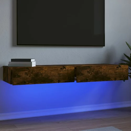 vidaXL TV omarica z LED lučkami 2 kosa dimljeni hrast 60x35x15,5 cm
