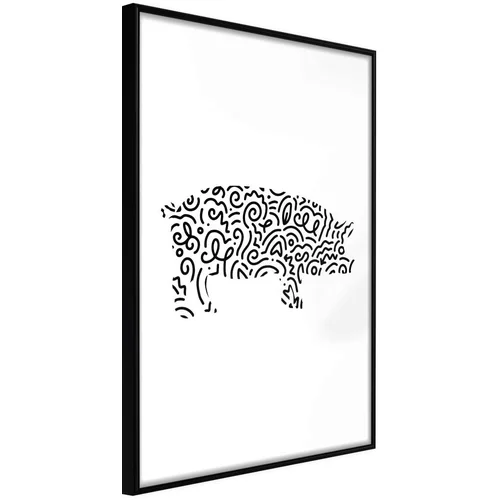  Poster - Curly Pig 30x45