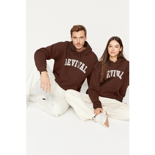 Trendyol Sweatshirt - Brown - Oversize Slike