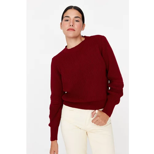 Trendyol Plum Sleeve Detailed Knitwear Sweater