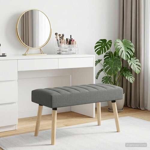  Klupa s utorima Tamnosiva 80 x 40 x 46 cm Tkanina Slike