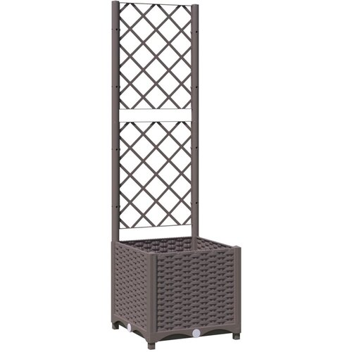  Vrtna sadilica s re&amp;scaron;etkom smeđa 40 x 40 x 136 cm PP Slike