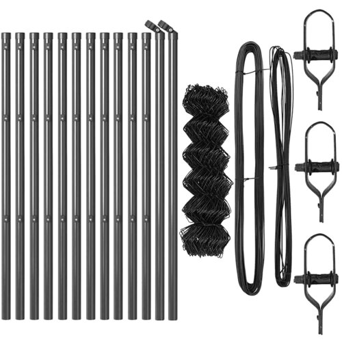  Stup za ogradu Siva 25 x 0,4 m (40 x 40 mm mreža) Čelik i PVC Slike