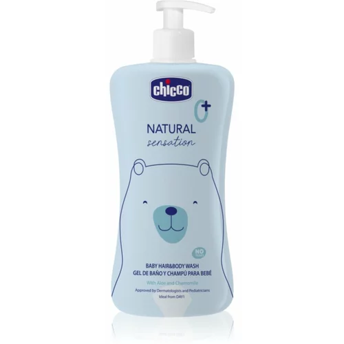 Chicco Natural Sensation Baby šampon in gel za prhanje za otroke od rojstva 0+ 500 ml