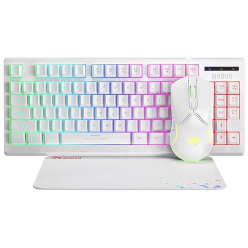 Marvo CM310 gaming set 3u1: tastatura, mi&amp;scaron; i podloga, RGB, beli Slike