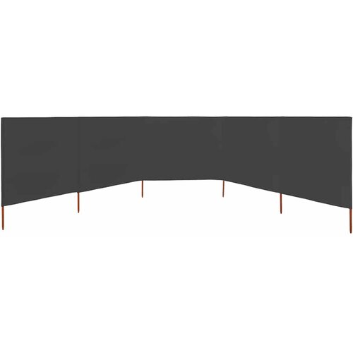  Vjetrobran s 5 panela od tkanine 600 x 120 cm antracit Slike