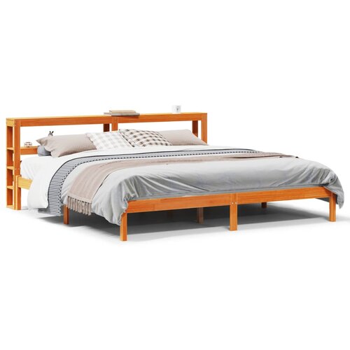 Maison Chic Posteljni okvir - Dvoposteljna postelja - Zakonska postelja z vzglavjem vo&amp;scaron;čeno rjava 200x200 cm borovina, (21693628) Slike
