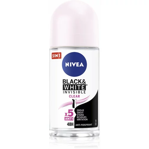 Nivea Invisible Black & White Clear roll-on antiperspirant za žene 50 ml