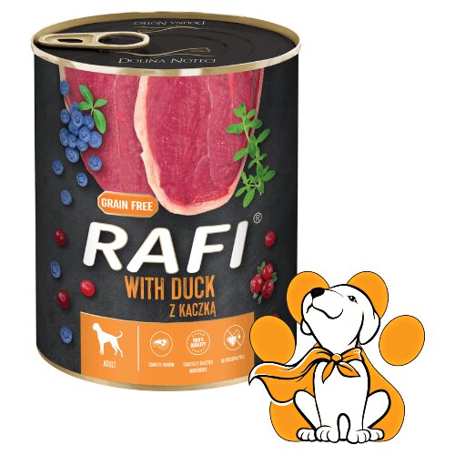 Rafi Dog Grain Free Duck 800g, Vlažna Hrana Sa Pačetinom Za Pun Obrok Slike