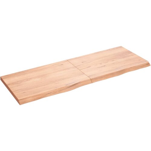 VidaXL Stenska polica svetlo rjava 140x50x4 cm trdna hrastovina, (20810904) Slike