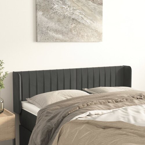 vidaXL Uzglavlje s ušima tamnosivo 147x16x78/88 cm baršunasto Cijene