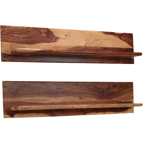 VidaXL Stenske police 2 kosa 118x26x20 cm trden palisander Slike