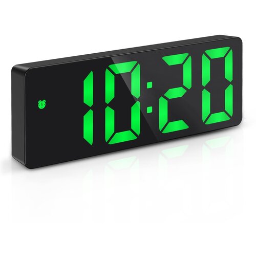 Venisymlis Elektronska Digitalna Budilka, 6,5-Palčni Velik Led Zaslon Za Nočno Omarico, Baterijska Ura, Nastavljiva Svetlost, Primerna Za Dom, Zelena, (22060105) Cene