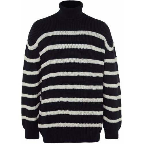 Trendyol Sweater - Dark blue - Oversize Cene