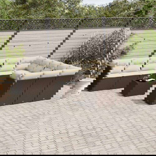 vidaXL 12-dijelni set vrtnih sofa od poliratana s jastucima smeđi Cijene