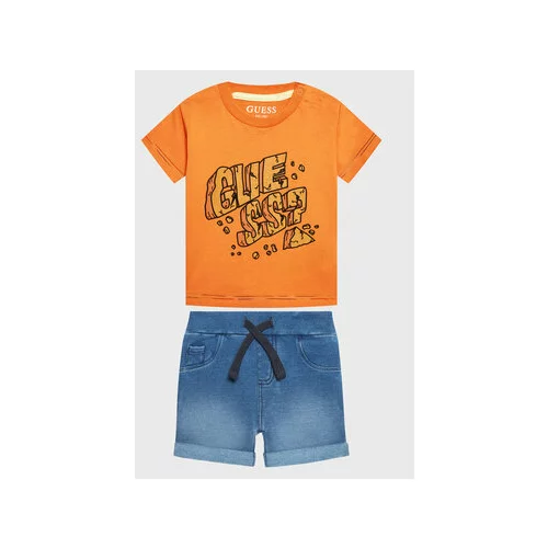 Guess Komplet majica in kratke hlače I3GG01 K8HM3 Oranžna Regular Fit