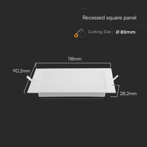  led ugradno svetlo LED/3W/230V 9x9 cm 6500K bela Slike