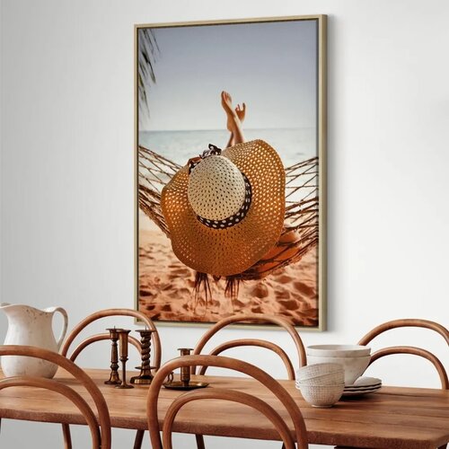 Slika - Hammock on the Beach (1 Part) Vertical 60x90 U prirodnom drvenom okviru Slike
