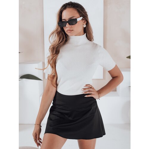 DStreet Damski sweter prążkowany z kr&amp;oacute;tkim rękawem GIRLGLORY biały Slike