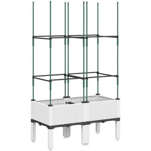 Maison Chic Cvetlično korito - Cvetlični Lonec z oporno mrežo belo 80x40x142,5 cm PP, (21789297) Cene