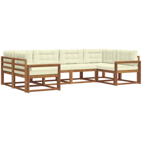  Set vanjskih sofa 6 kom. Prirodna i krem Smeđa 325 x 172,5 x 73 cm Slike