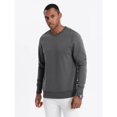 Ombre BASIC men's hoodless sweatshirt - graphite