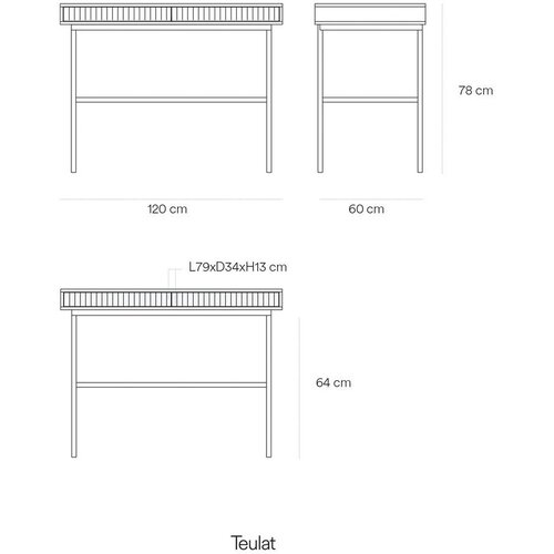 Teulat Pisalna miza v mat dekorju 60x120 cm Sierra &amp;ndash; Slike