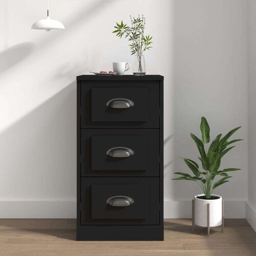  Komoda crna 36x35 5x67 5 cm konstruirano drvo Slike