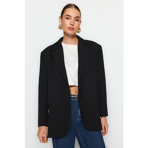 Trendyol Black Woven Extra Oversized Blazer Jacket Cene