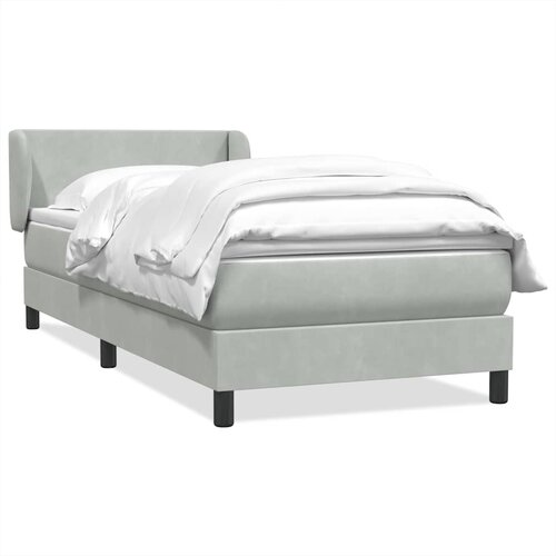 VidaXL Box Spring krevet s madracem svijetlo sivi 90x220 cm bar&amp;scaron;un Slike