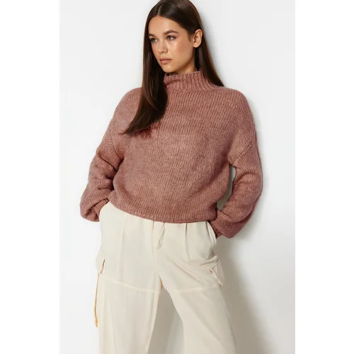 Trendyol Dusty Rose Soft Texture Thick Crew Neck Knitwear Sweater