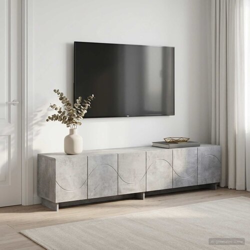  TV stalak 180 x 34,5 x 40 cm Betonska siva Konstruirano drvo Cijene