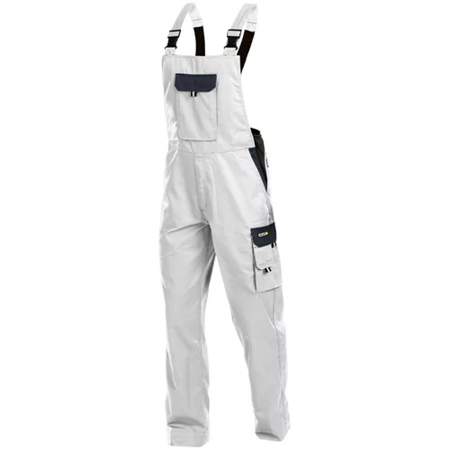  Delovne hlače z naramnicami Farmer Calais (bele s sivimi dodatki, velikost: 54)