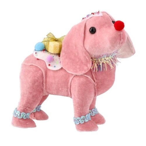 Festa Paloma, novogodišnja dekoracija, pas, pastel roze Cene
