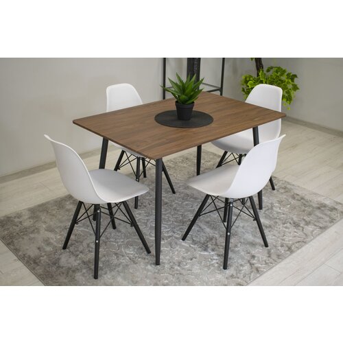 BOLZZ MILANO SET 4 STOLICE WHITE BLACK Cene
