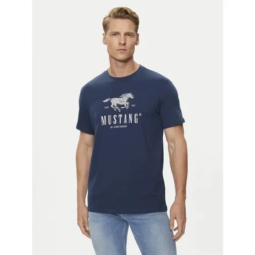 Mustang Majica Austin 1015069 Mornarsko modra Regular Fit